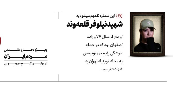 اعتراض «مهری طالبی دارستانی» طراح کلینیک ترک بی‌حجابی به تصویر منتشر شده از شهید نیلوفر قلعه‌ونددر سایت منتسب به رهبر انقلاب