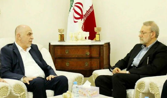 دیدار رئیس شورای رهبری حماس با لاریجانی در دوحه